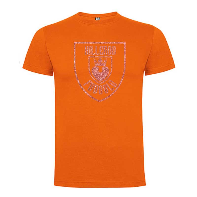 Investere logik godkende T-shirt med stort logo - orange/koral glitter - HF Elite